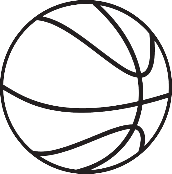 Outline of basketball clipart