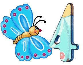 Animated Numbers Blue Butterfly