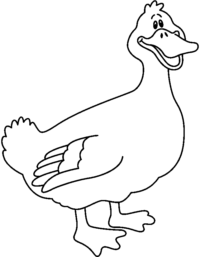 Duck with bow clipart outline