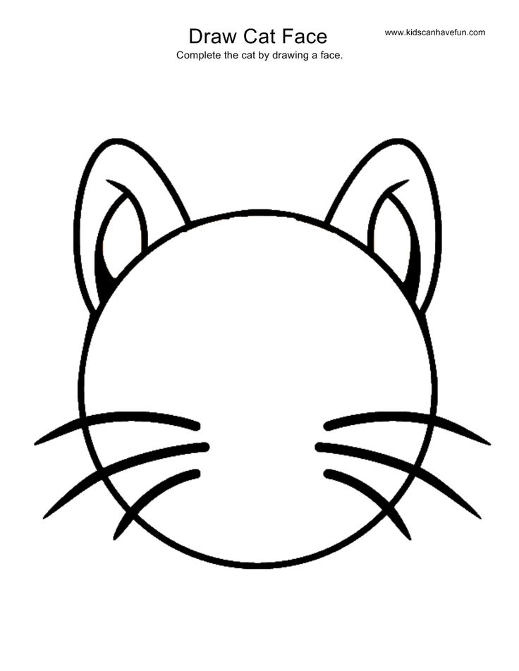 Easy Cat Face Coloring Coloring Pages