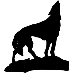 Howling Wolf Silhouette clip art - Polyvore