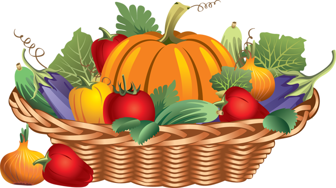 Basket Of Harvest Vegetables Clip Art