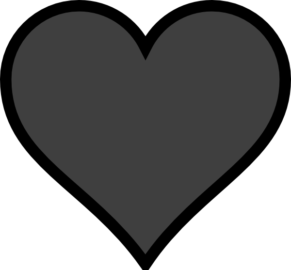 Grey Heart Black Outline clip art - vector clip art online ...