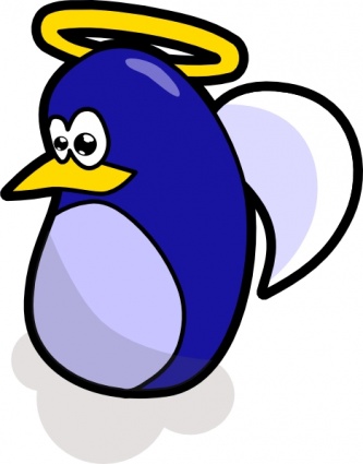 Angel Penguin clip art vector, free vector graphics