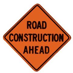 Traffic Sign Mesh Roll-up "Road Construction Ahead" - GEMPLER'S