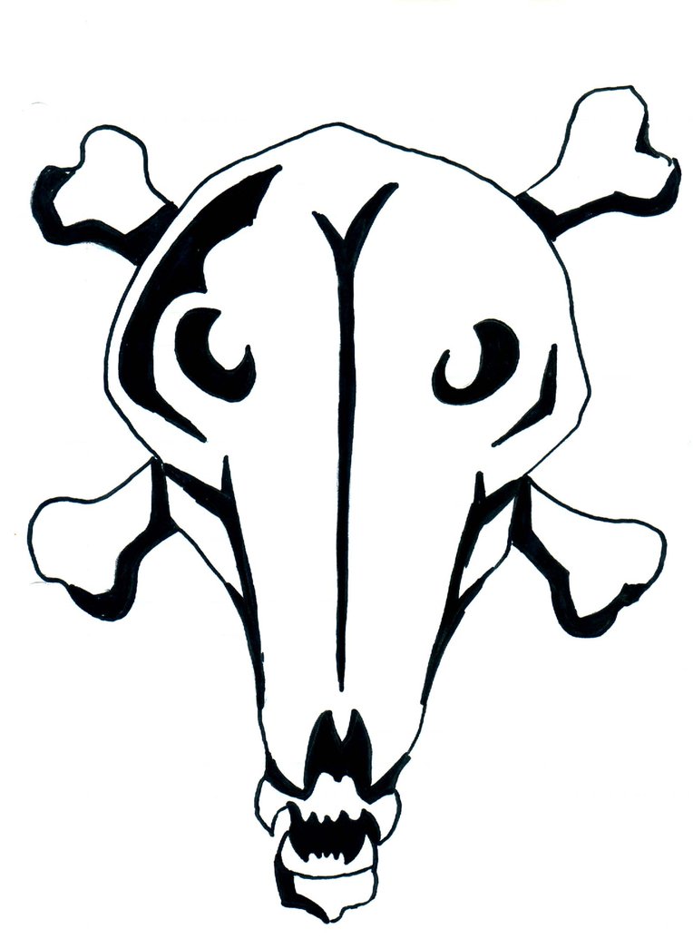 Dog skull stencil