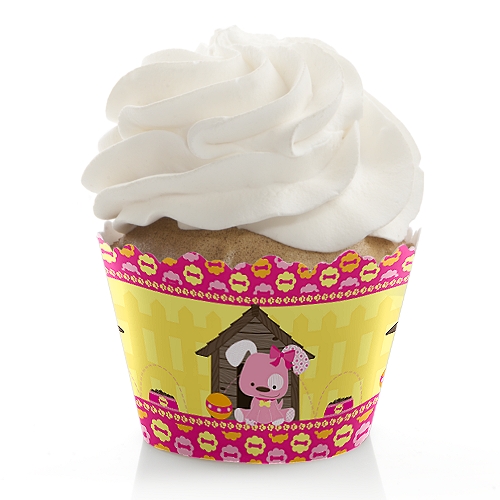 Girl Puppy Dog - Baby Shower Cupcake Wrappers