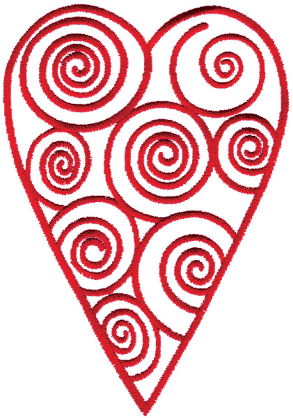 Outlines Embroidery Design: Swirly Heart Outline from Grand Slam ...