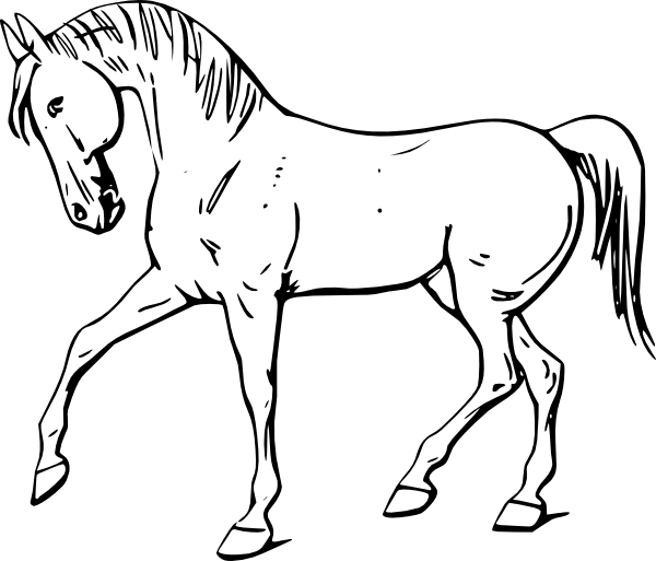 Walking Horse Outline Clip Art - vector clip art ...