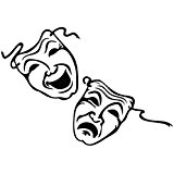 Amazon.com: Comedy Tragedy Theater Mask Art Wall Decal Sticker ...
