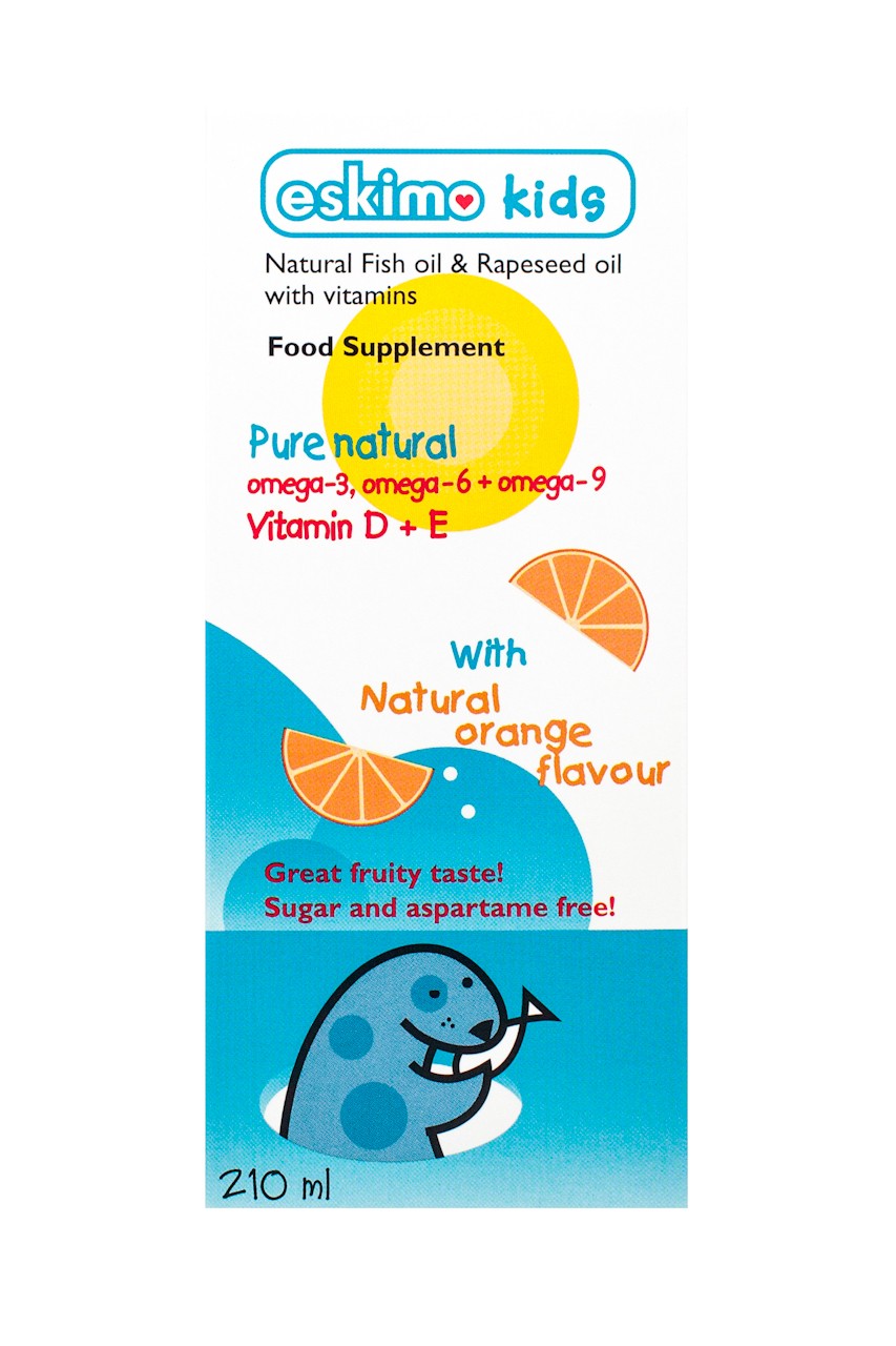 Eskimo Kids | Omega 3/6 | with Vitamin A & D - Orange Flavour ...