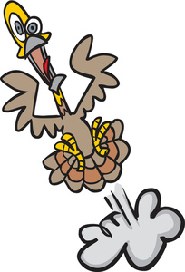 Turkey Clipart Image - Clipart Illustration of a Scared Turkey