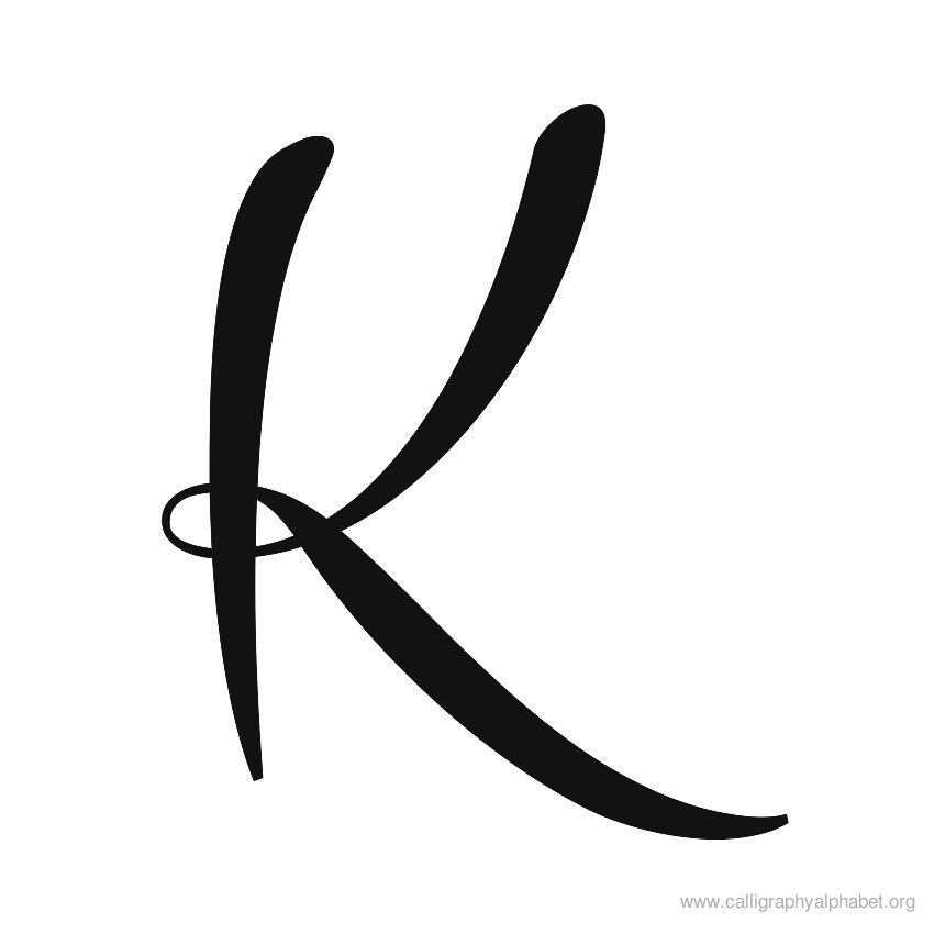Calligraphy Alphabet K | Alphabet K Calligraphy Sample Styles ...