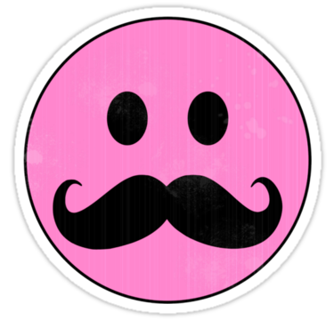 Mustache Smiley - Pink" Stickers by Buddhuu | Redbubble