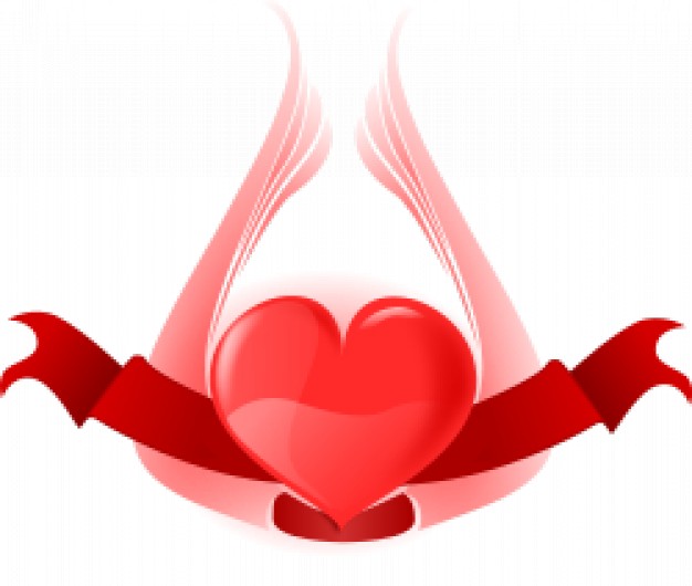 Winged red heart vector | Download free Vector