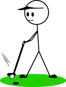 Stick People Clipart Image - Stick Person Playing Golf