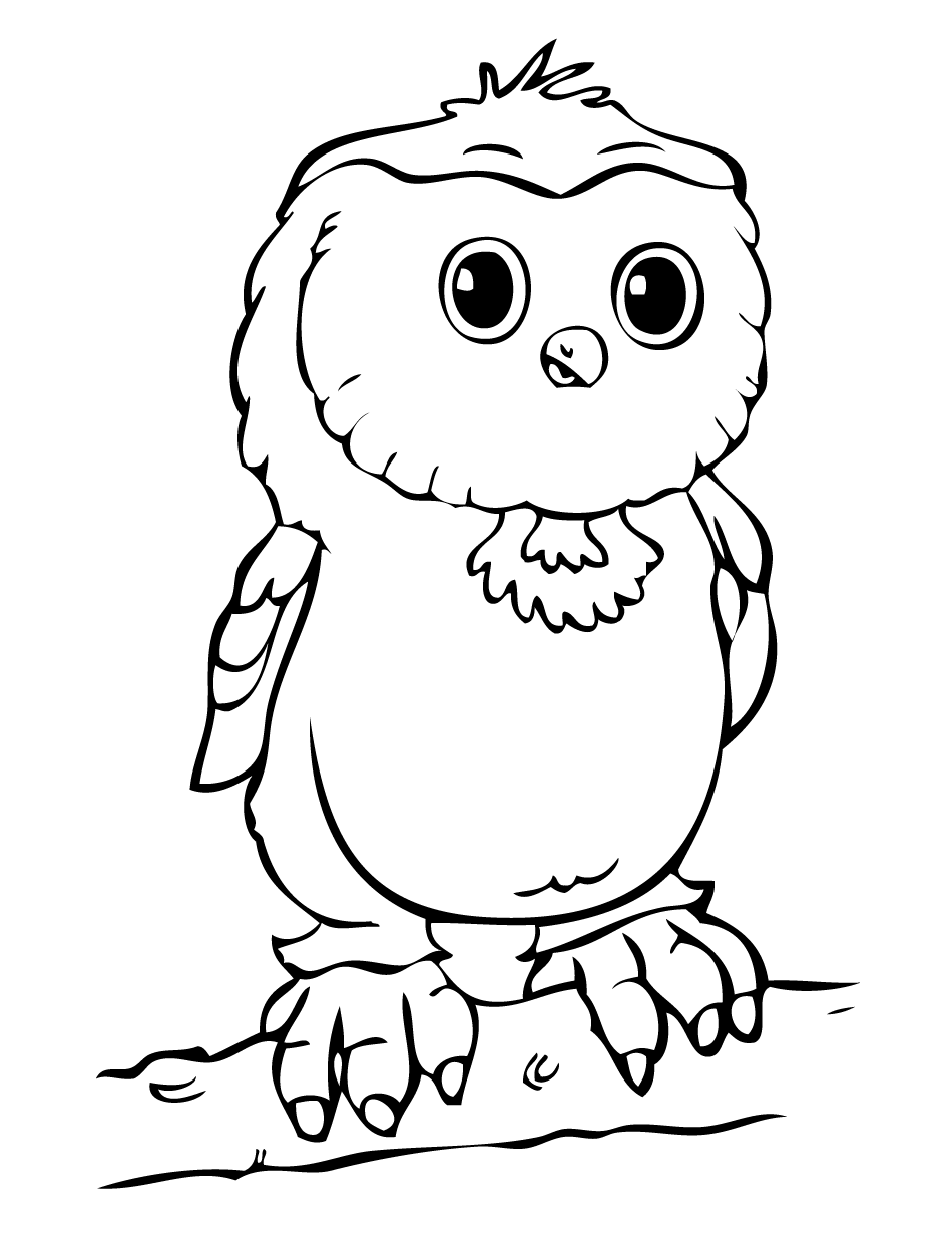 Owl Waving Coloring Page | Free Printable Coloring Pages
