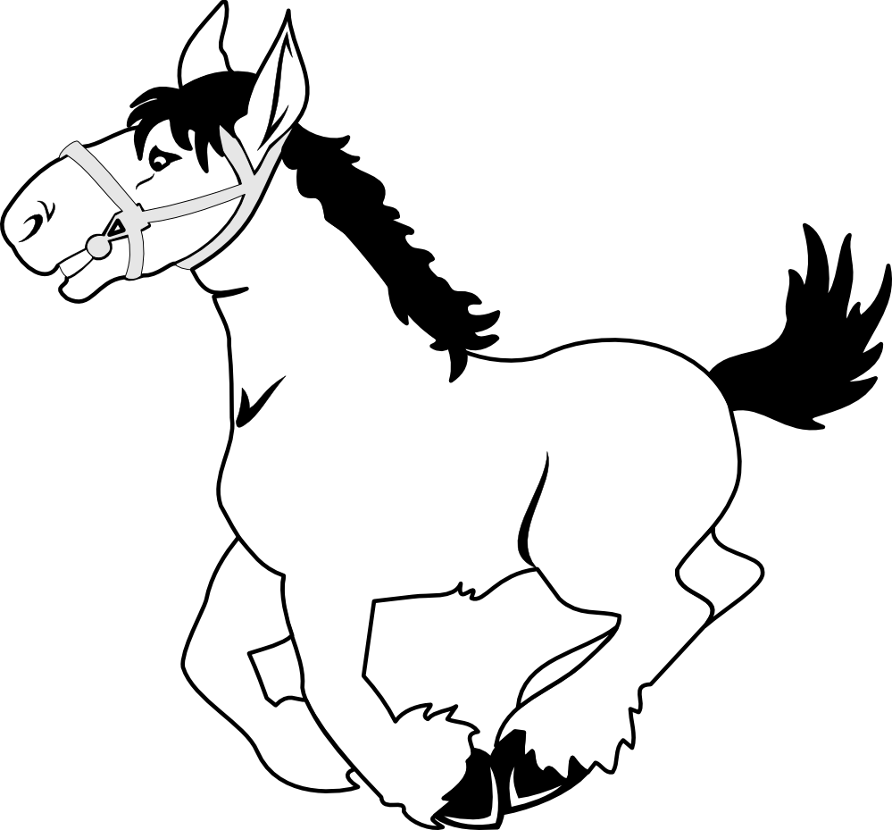 free black and white horse clipart - photo #2