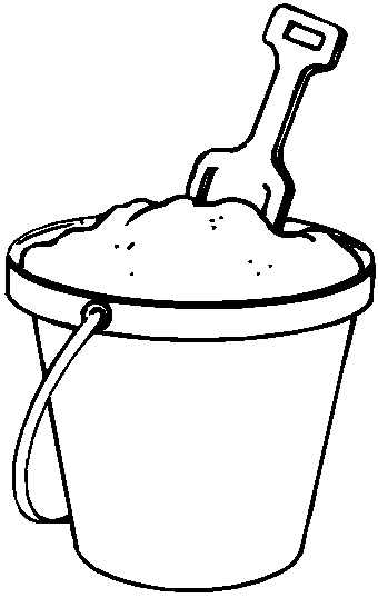 Beach Pail and Shovel Coloring Book Page
