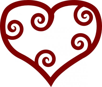 Red Stylised Heart With Smaller Hearts clip art Vector clip art ...