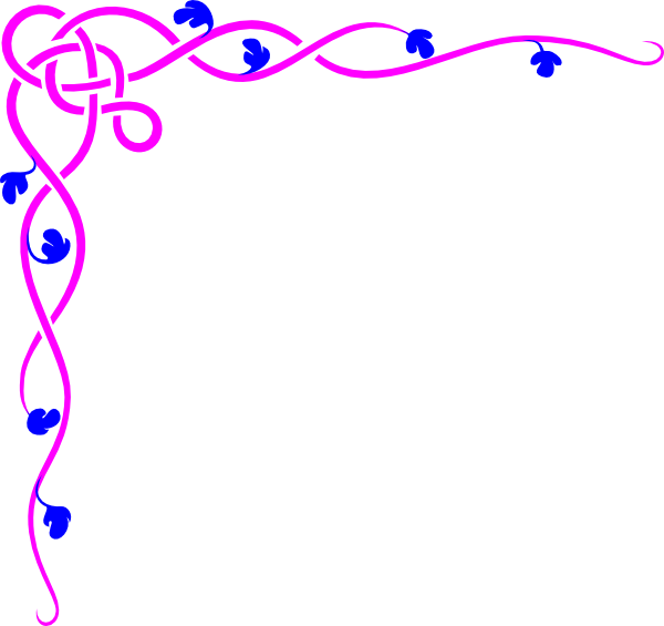 Pink Blue Flower Border Clip Art - vector clip art ...