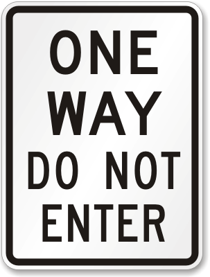 One Way Do Not Enter Sign, SKU: K-