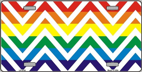 Rainbow | White Large Chevron Print Customizable Gay Pride Vanity ...