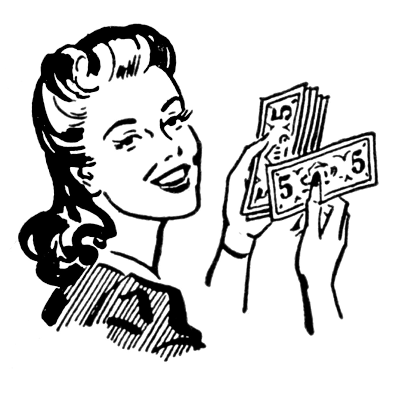 Retro Clip Art - Money Moms - Women - The Graphics Fairy