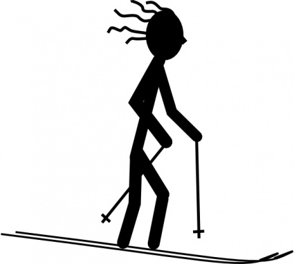 Skier Silhouette clip art vector, free vector graphics