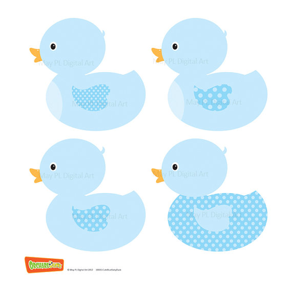 Digital Clipart Clip Art Ducklings Blue Baby by MayPLDigitalArt