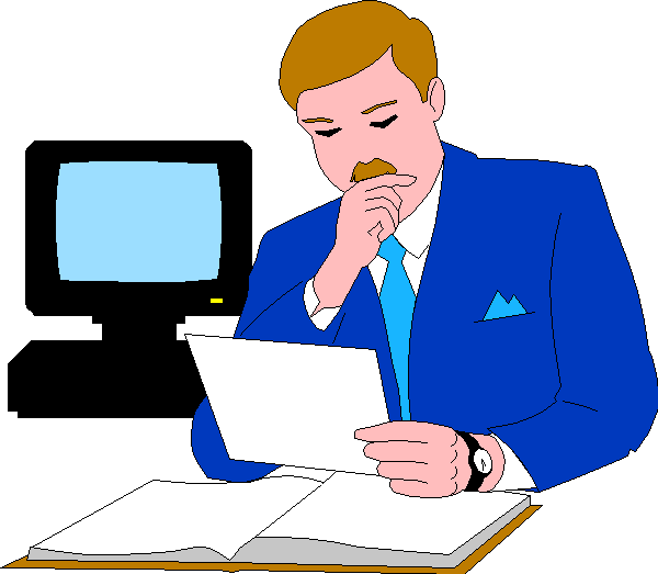 Man At Computer Clipart