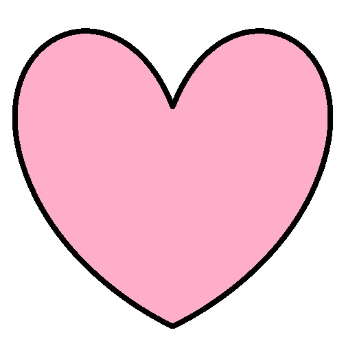 Pink baby heart outline clipart