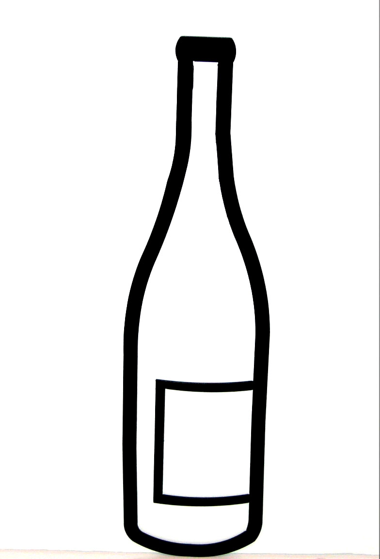 Wine bottle clipart black and white