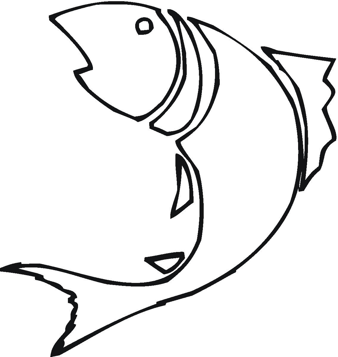 Simple fish outline clip art