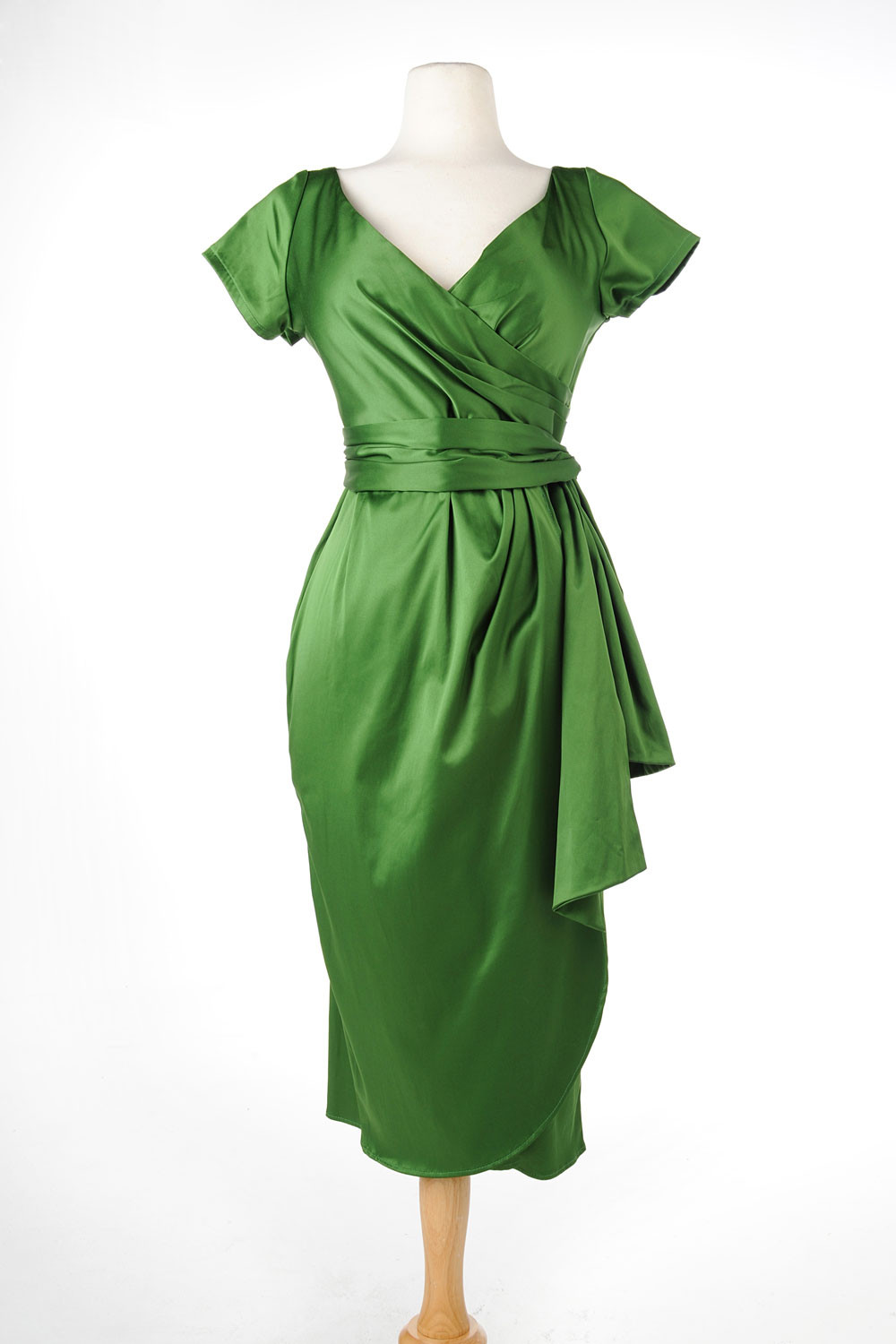 Pinup Couture - Pinup Couture Ava Dress in Green Shakira Satin ...