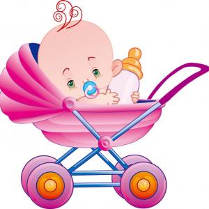 Free Pink Baby Carriage Vector Layout | Vectory