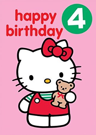 Hello Kitty, Happy Birthday "4 Badge" Greetings Card: Amazon.co.uk ...