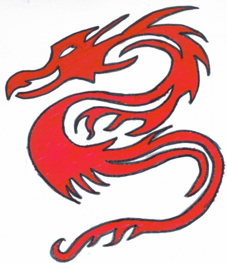 Red dragon clipart