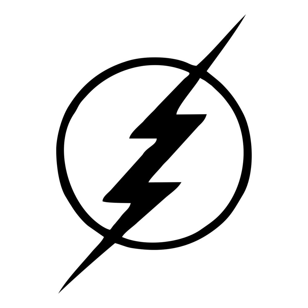 New MATTE BLACK 3.5&#034;x 5&#034; THE FLASH lightning bolt logo ...