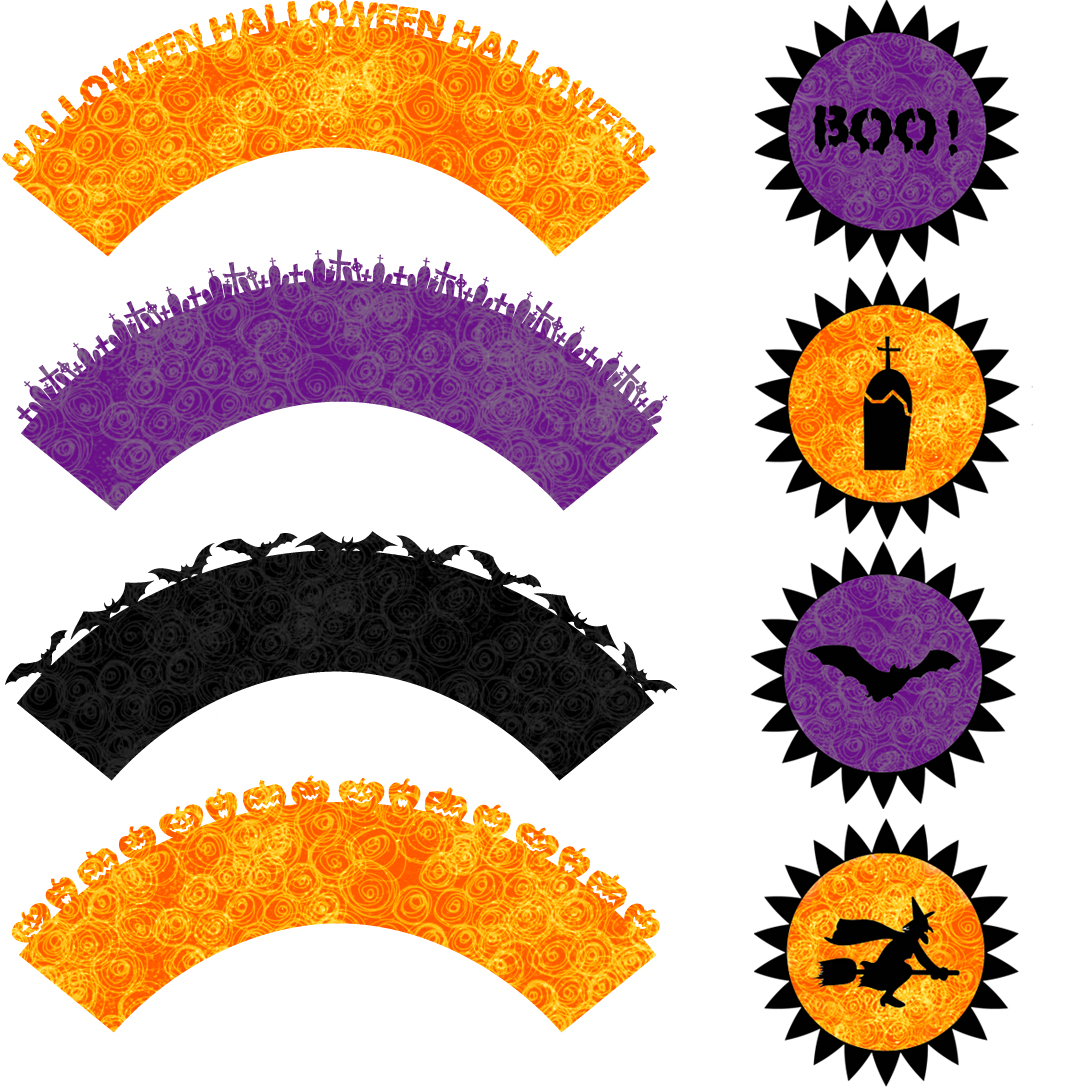 Shery K Designs: Free SVG | Halloween Cupcake Topper and Wrapper