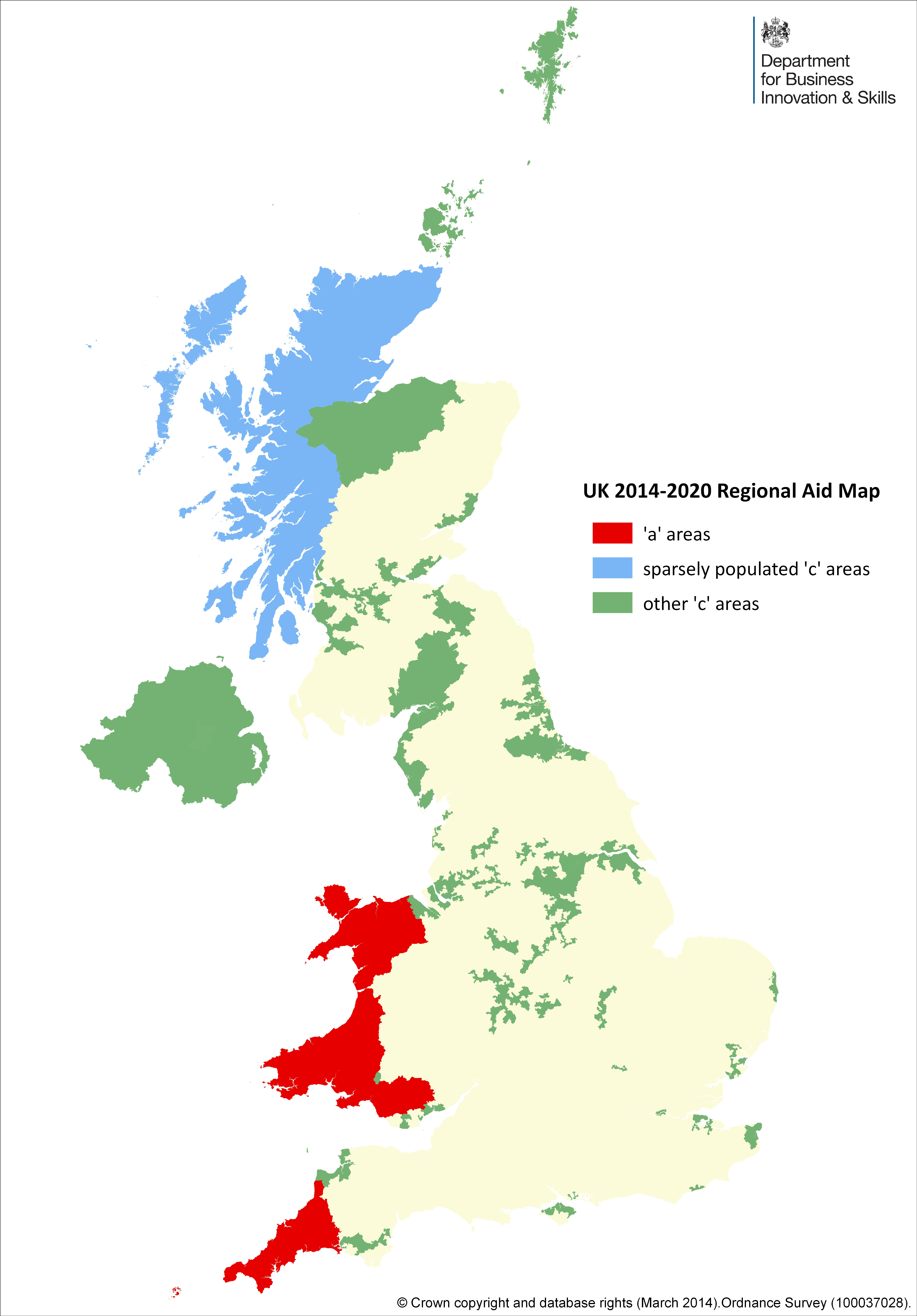 Assisted Areas Map 2014 to 2020: stage 2 - GOV.UK