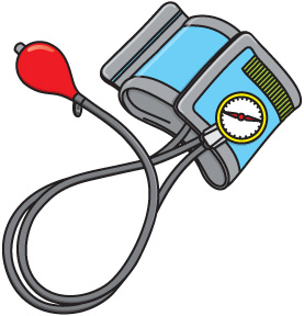 Blood pressure gauge medical equipment clipart
