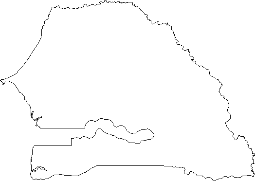 Blank Outline Map of Senegal