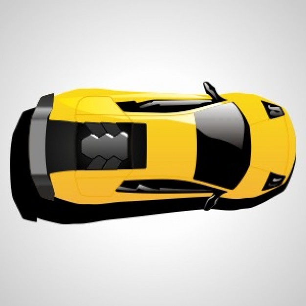 yellow Lamborghini top view | Download free Vector
