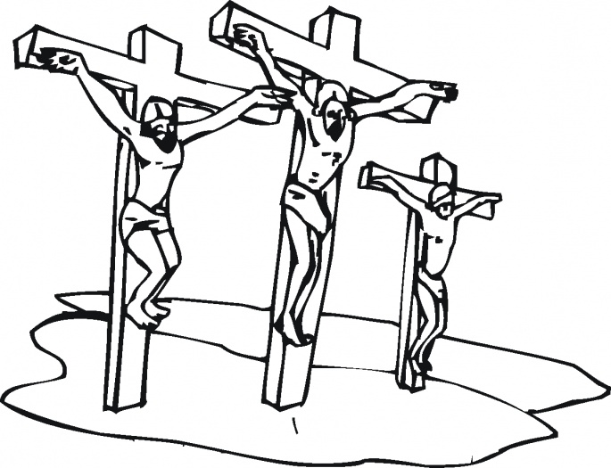 Three crosses coloring page | Super Coloring