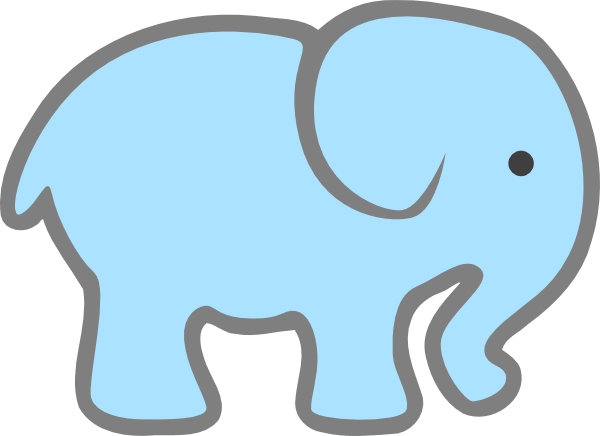 Lt Blue Baby Elephant clip art - vector clip art online, royalty ...