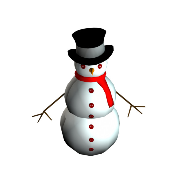 3d snow man rigged animation