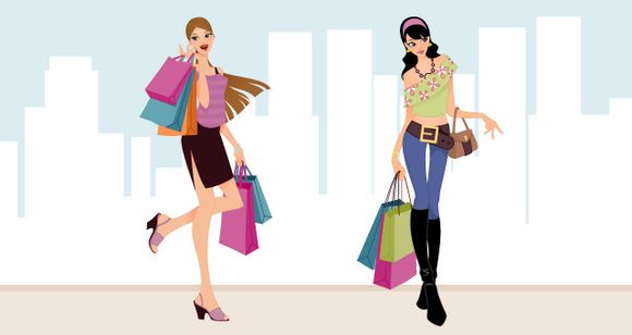 Girls Shopping – Free Vector Download | YourSourceIsOpen.
