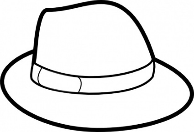 Hat Outline clip art | Download free Vector