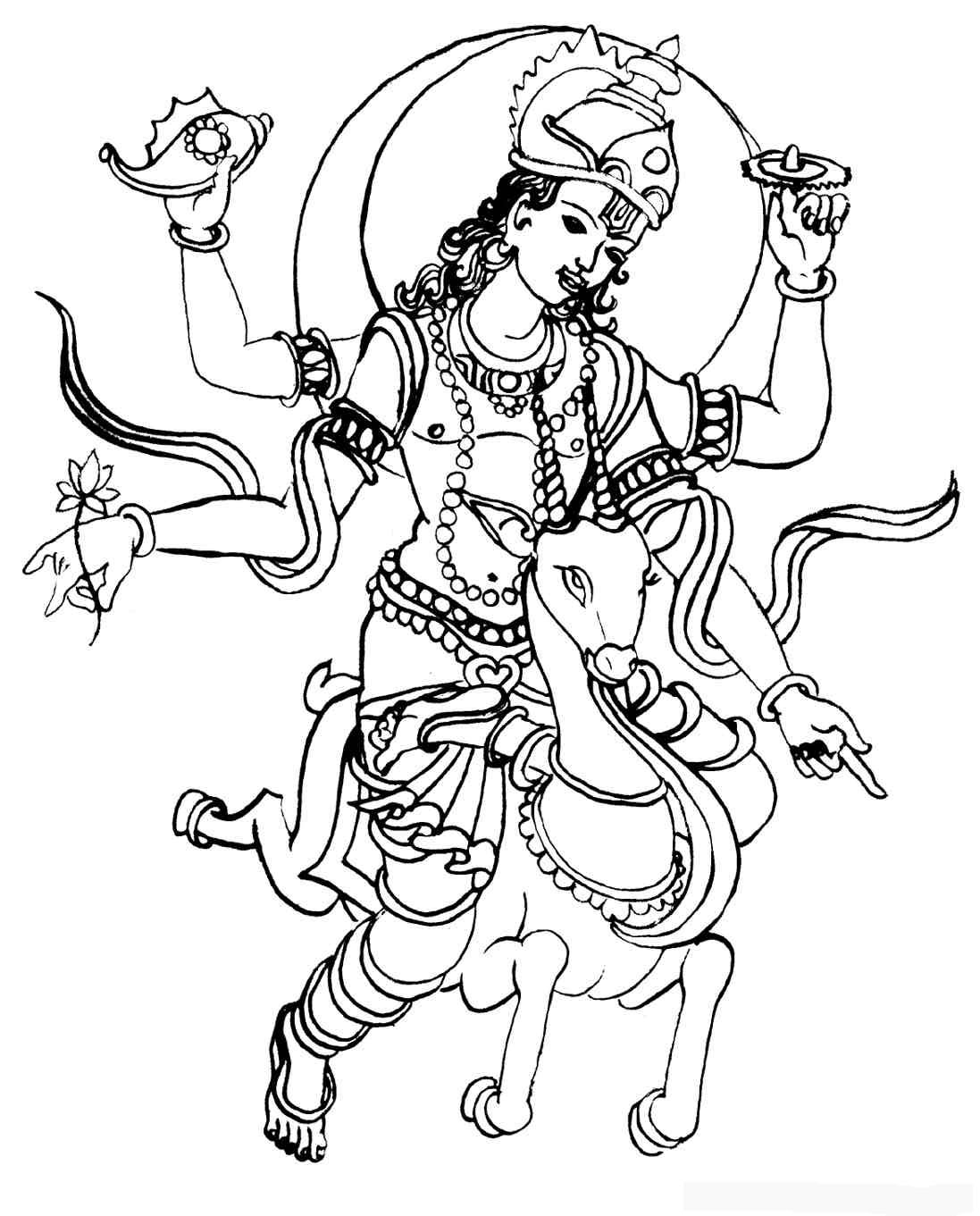 Hindu Gods Colouring Clipart Best